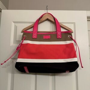 Kate Spade Pink, Tan, White, and Black Tote Bag